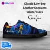 Custom Coraline Movie Inspired Classic Low-Top Leather Sneakers – White/Black – Unisex Casual Shoes Cool Kiddo 30