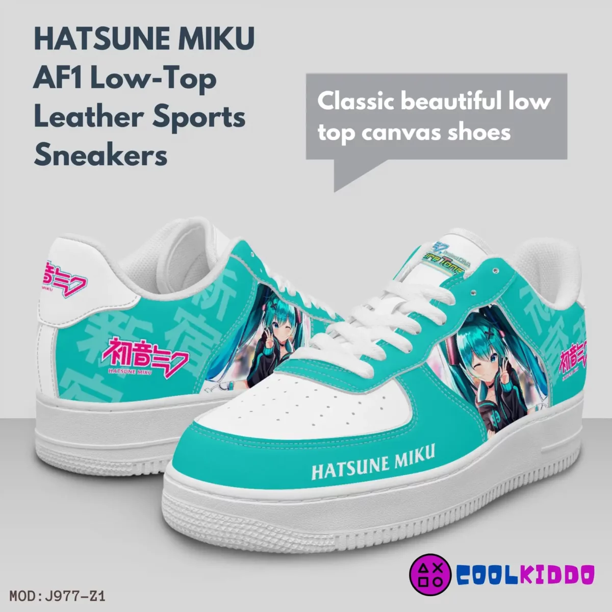 Custom Hatsune Miku Low-Top Leather Sneakers, Unisex –  Japanese Anime Character Cool Kiddo 10