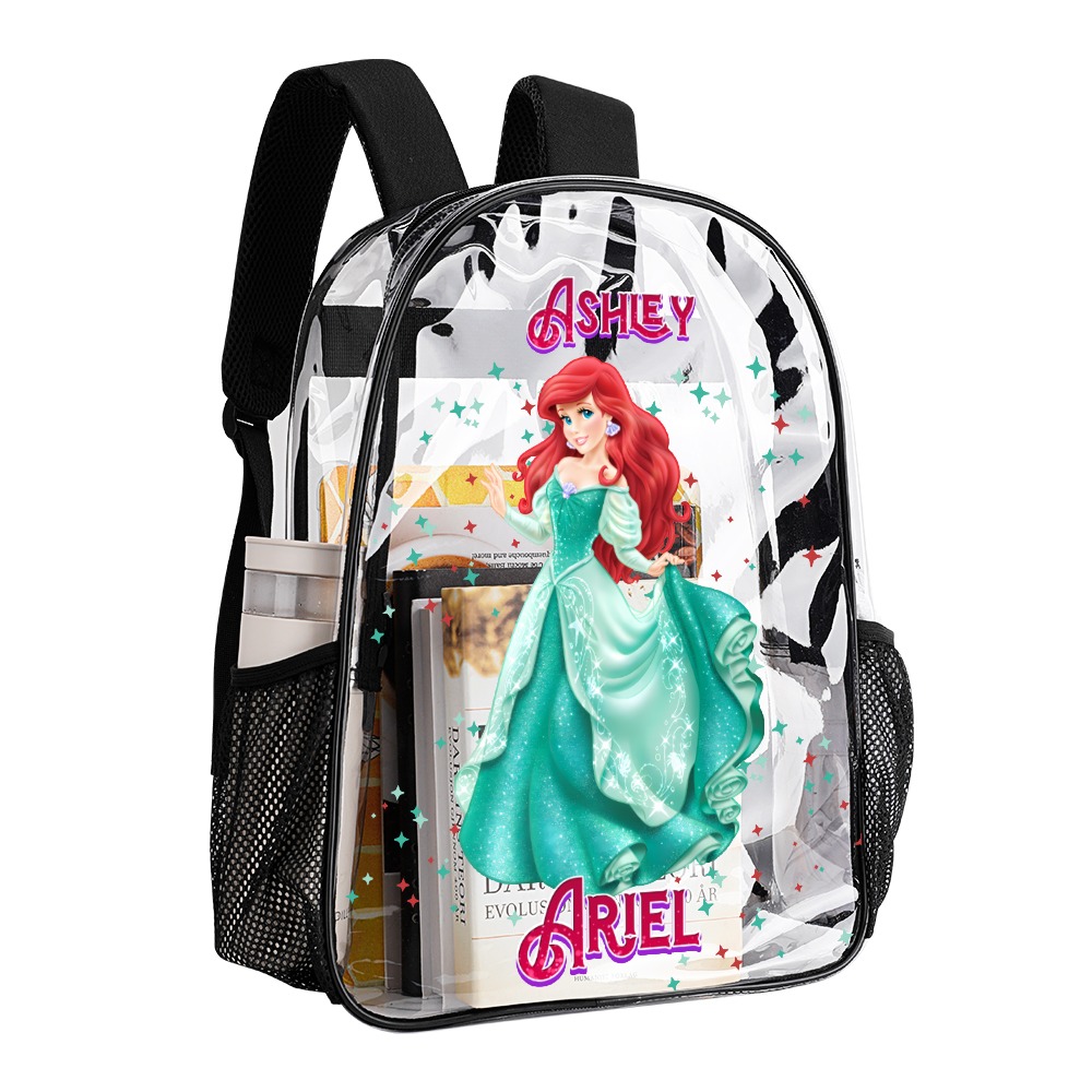 Personalized Disney’s Princess Ariel – Transparent Bag 17-inch 2024 New Clear Backpack Cool Kiddo 22