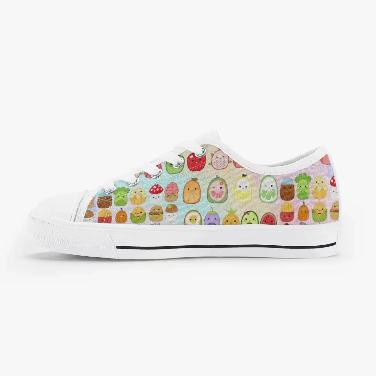 Personalized Squishmallows Food Canvas Low-Top Sneakers for kids. Colorful Casual Shoes Cool Kiddo 22