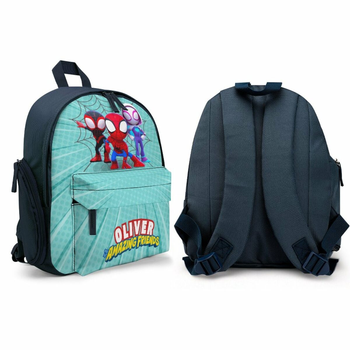 Spidey and his Amazing Friends Children’s Blue School Bag – Personalized Toddler’s Backpack Cool Kiddo 16