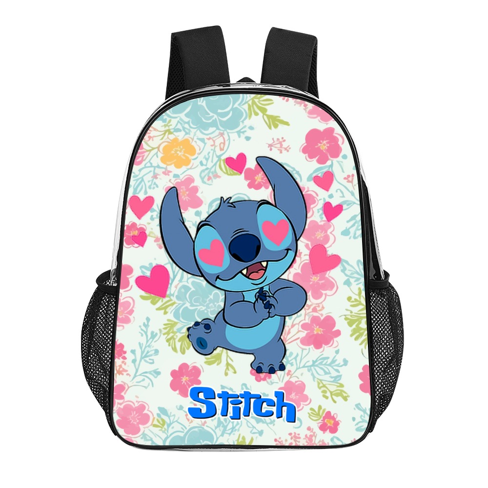 Stitch from Lilo and Stitch Transparent Bag 17-inch 2024 New Clear Backpack Cool Kiddo 10