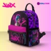 Jinx Character LoL Art Graffiti Style Mini Leather Backpack for Girls/Youth Cool Kiddo 30
