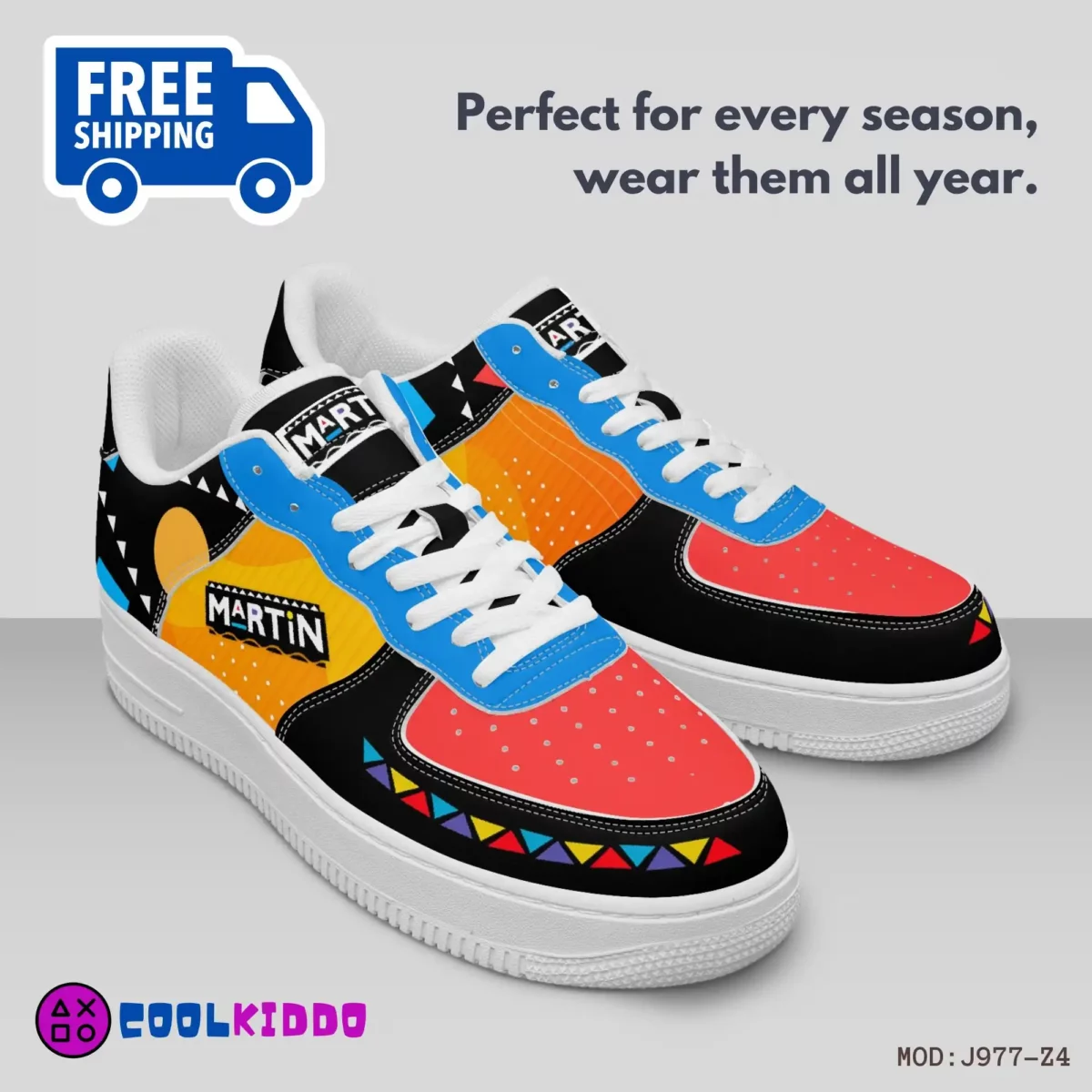 Custom Martin Lawrence Show Low-Top Leather Sneakers – 90’s TV Show Inspired Character Cool Kiddo 12