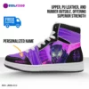 Personalized Miles Morales Spider Verse Earth 42 Prowler High-Top Leather Black Purple Cool Kiddo 30