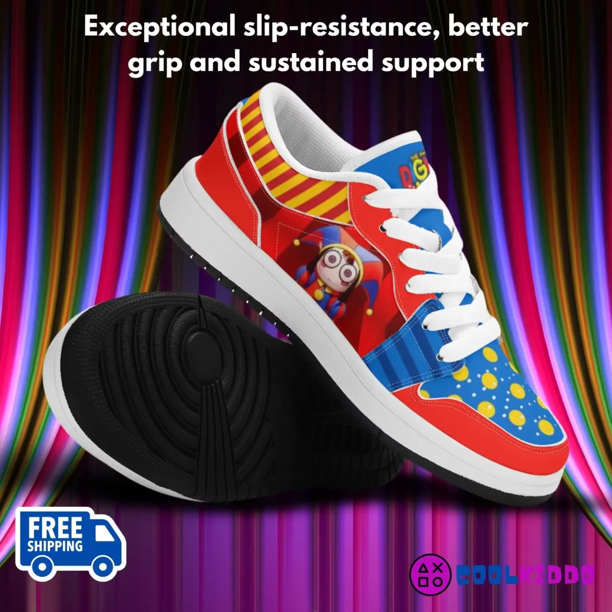 Personalized The Amazing Digital Circus Leather Low-Top Sneakers for Kids | Unisex Casual Shoes Cool Kiddo 12