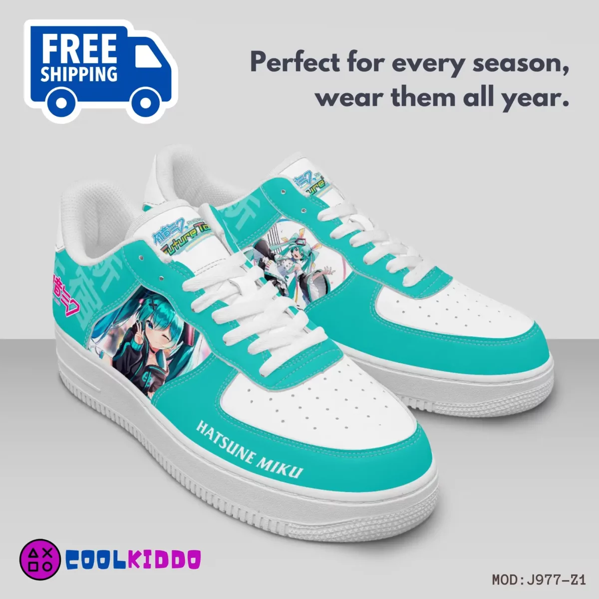 Custom Hatsune Miku Low-Top Leather Sneakers, Unisex –  Japanese Anime Character Cool Kiddo 12