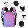 Geometric Pink and Purple, Roblox Avatars Girls Backpack with Customizable Name Cool Kiddo 34