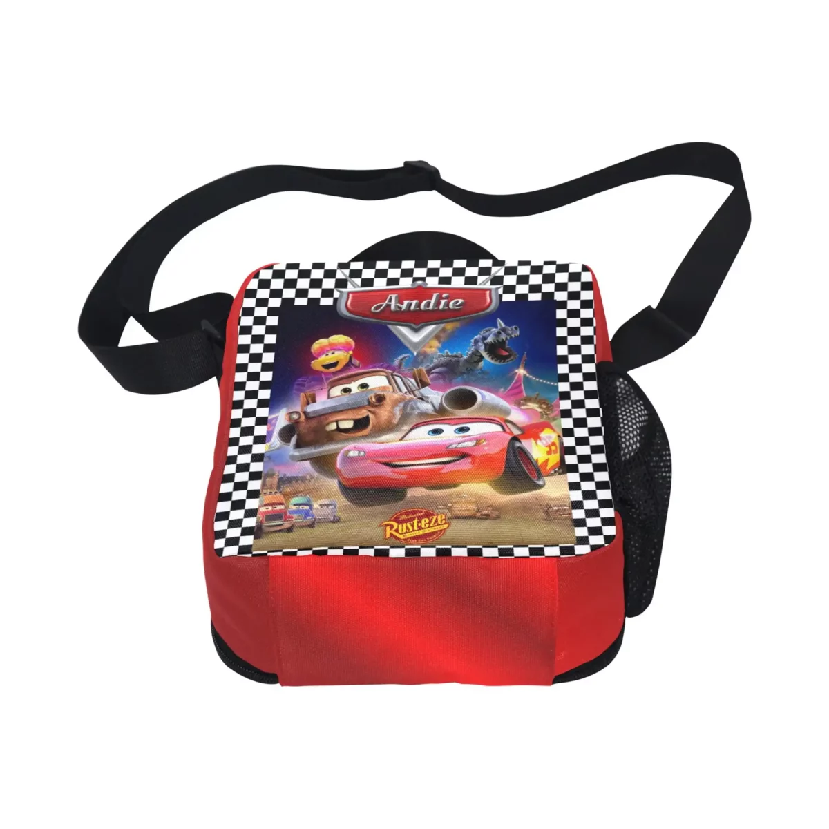 Personalized Lightning McQueen Lunch Bag for kids. Insulated interior Lunchbox from Cars Cartoon Cool Kiddo 14