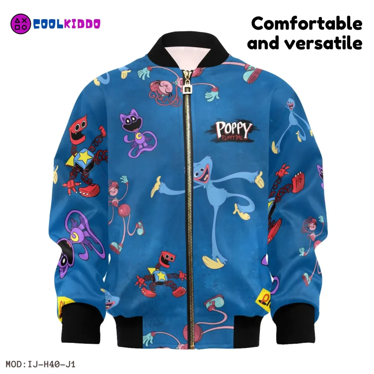 Kids’ Poppy Playtime Bomber Jacket with Pockets – All Over Print – Spring/Autumn Wear 🎮🍂 Cool Kiddo 14