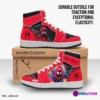 Personalized Spiderman Sneakers for Kids | Miles Morales Spider Verse Character High-Top Leather Black and Red Shoes Cool Kiddo 40