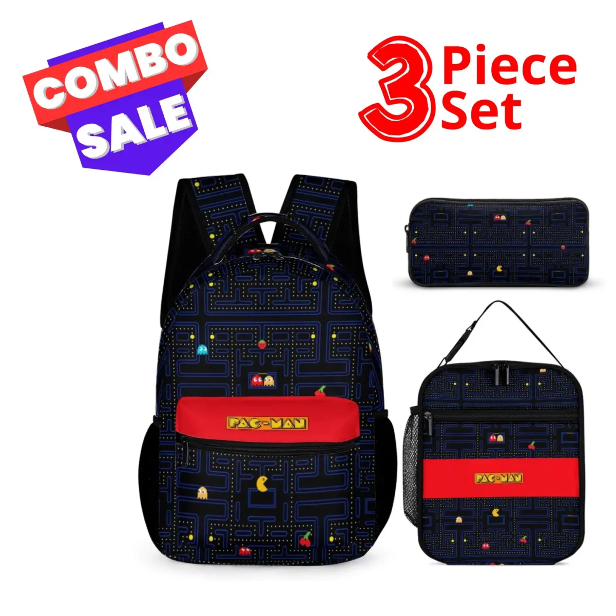 Pac-Man Three Piece Set: Backpack. Lunch Bag and Pencil Pouch Cool Kiddo 10