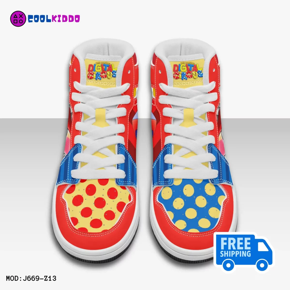 Personalized Name The Amazing Digital Circus Inspired High-Top Shoes, Leather Sneakers for Kids Cool Kiddo 14