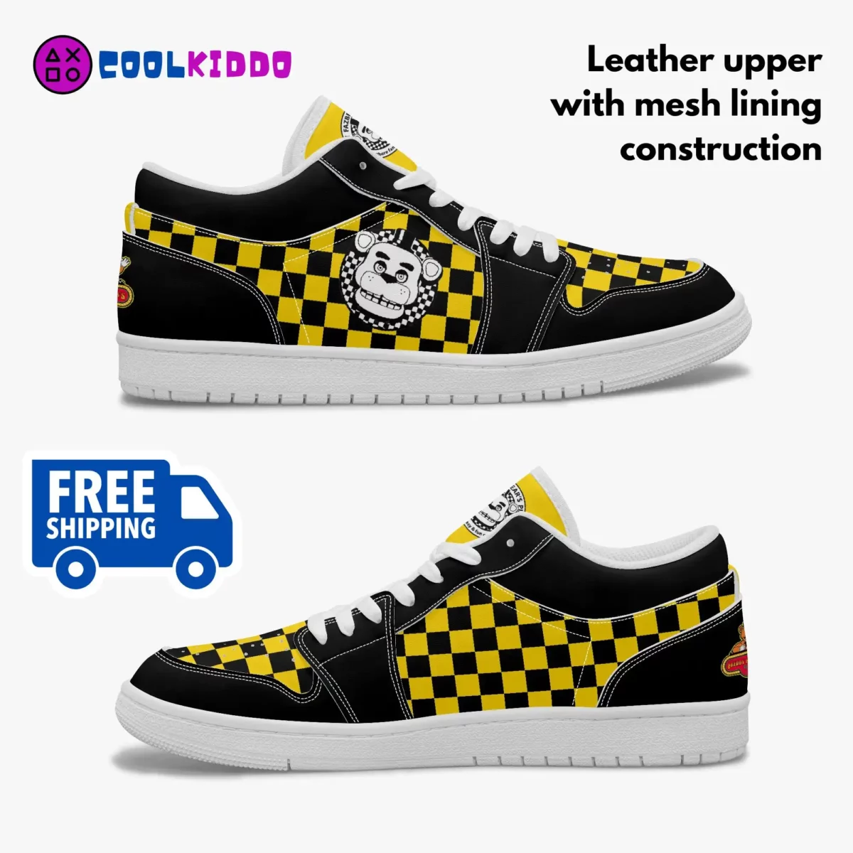 FNAF Five Nights at Freddy’s Video Game Shoes Inspired Low-Top Leather Sneakers for youth / adults Cool Kiddo 14