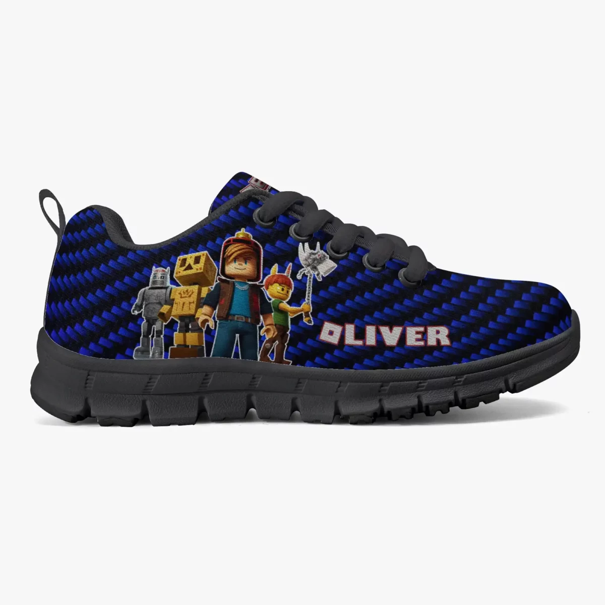 Personalized Roblox Video Game Blue Shoes for Boys Lightweight Mesh Blue Sneakers Cool Kiddo 22