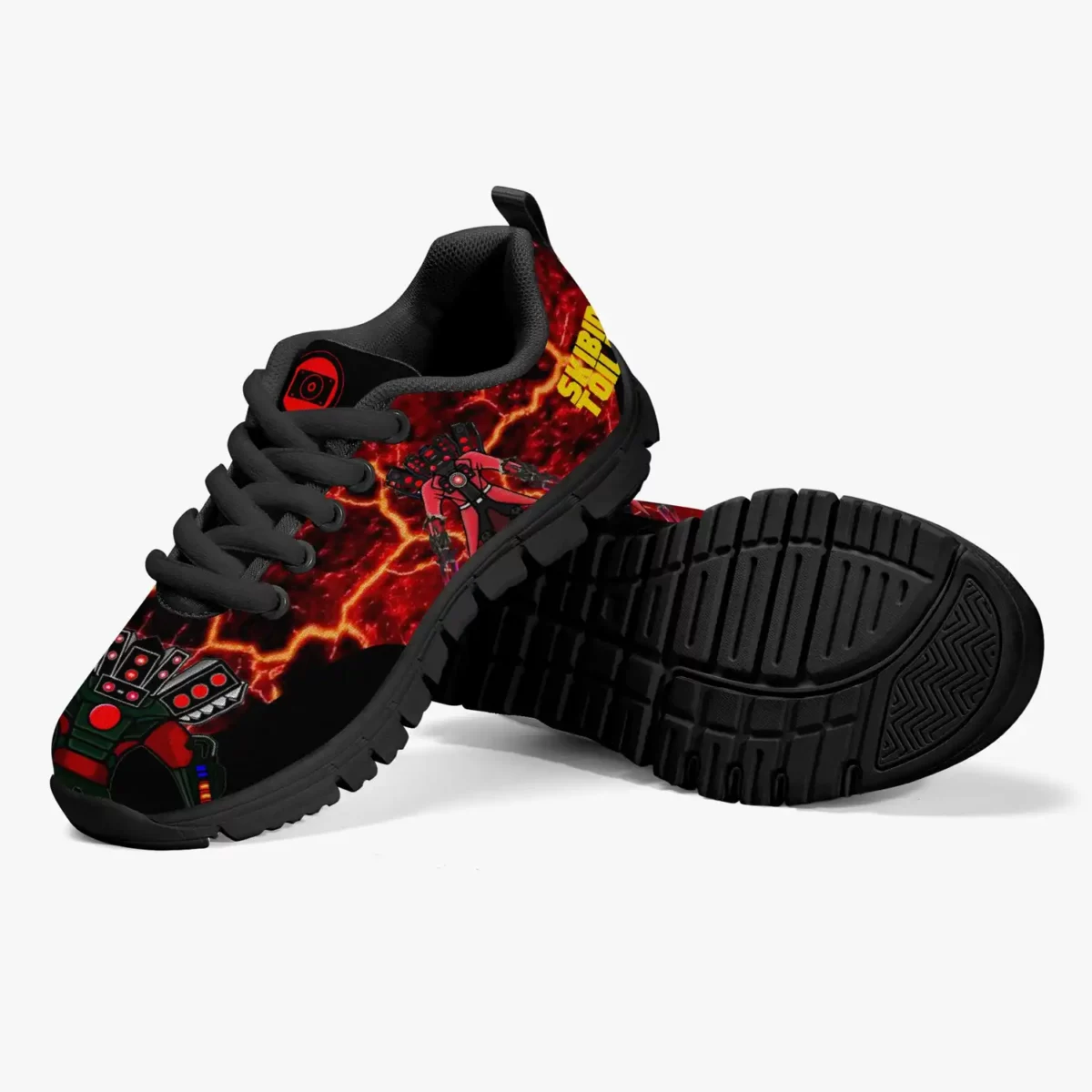 Custom Skibidi Toilet Kids’ Lightweight Mesh Sneakers | Titan Speakerman Graphic Shoes