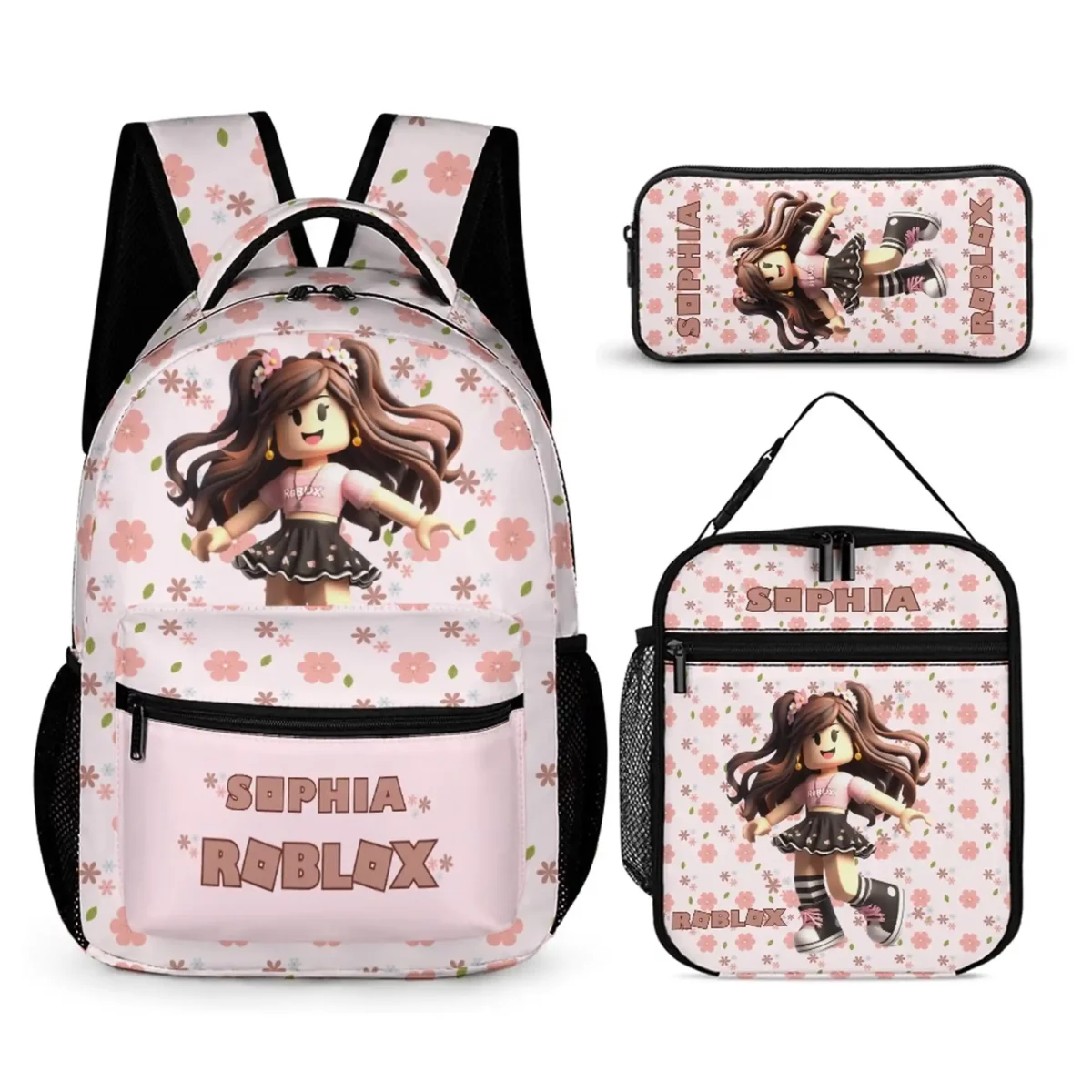 Roblox Girl backpack, lunch bag and pencil case package | Back to School Coquett Style combo Cool Kiddo 12
