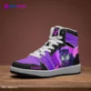 Personalized Miles Morales Spider Verse Earth 42 Prowler High-Top Leather Black Purple Cool Kiddo 34