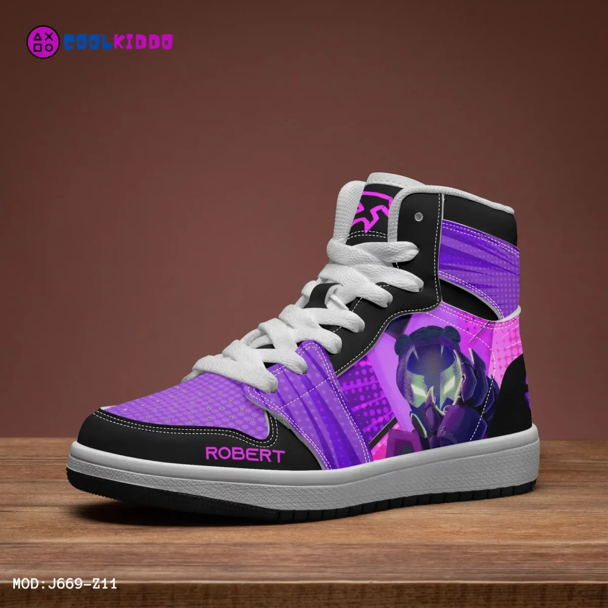 Personalized Miles Morales Spider Verse Earth 42 Prowler High-Top Leather Black Purple Cool Kiddo 18