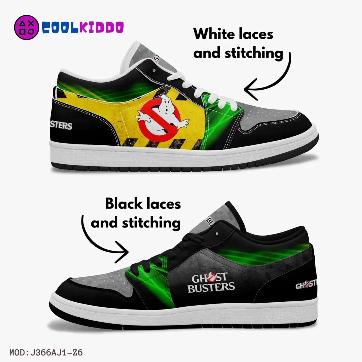 Custom Ghostbusters Movie Inspired AJ1 Low-Top Leather Sneakers | Gift for youth / adults Cool Kiddo 16