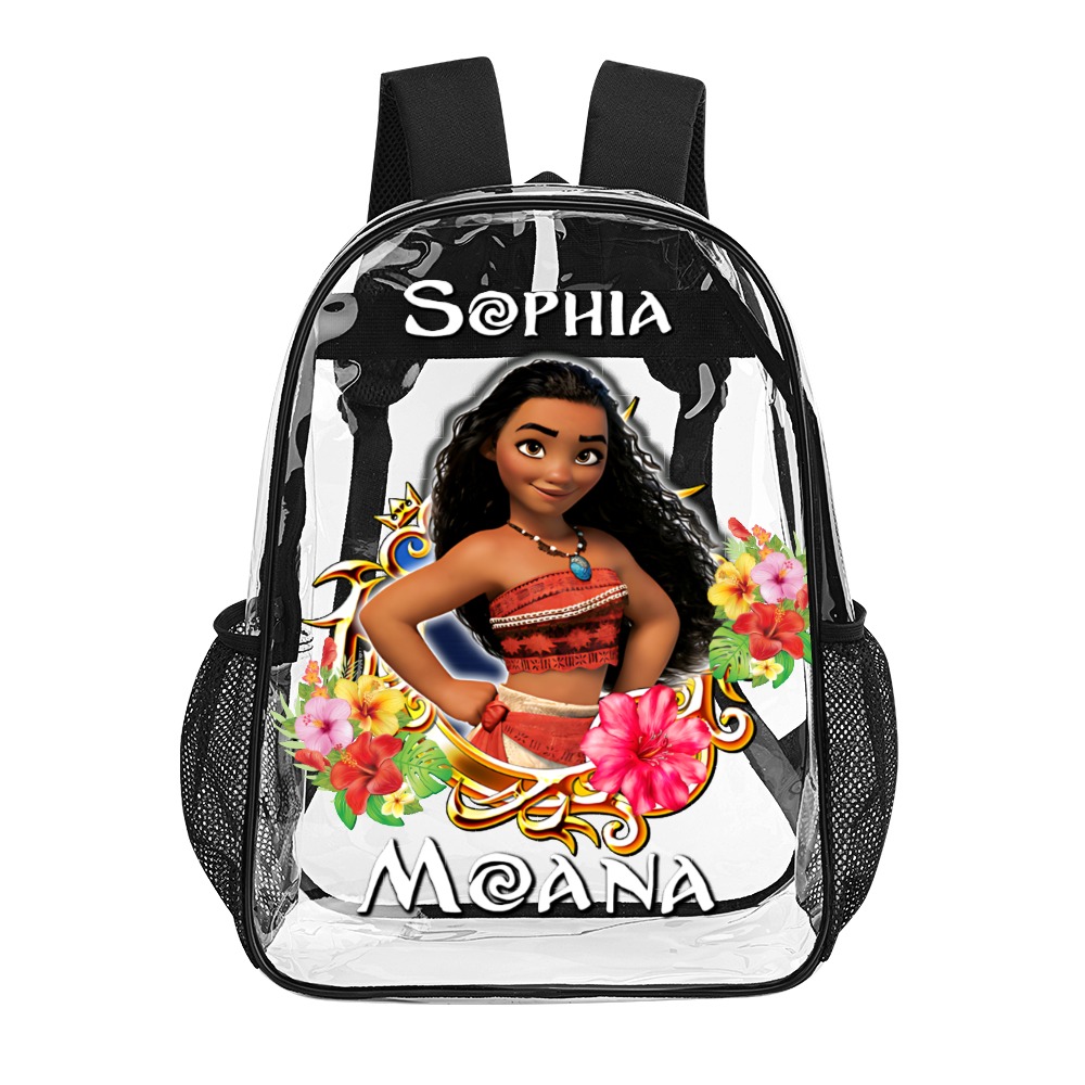 Personalized Disney’s Princess Moana – Transparent Bag 17 inch 2024 New Backpack Cool Kiddo 10