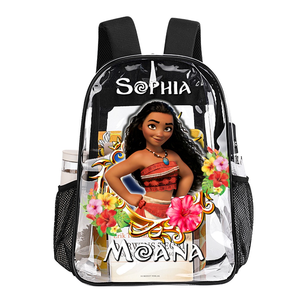 Personalized Disney’s Princess Moana – Transparent Bag 17 inch 2024 New Backpack Cool Kiddo 18