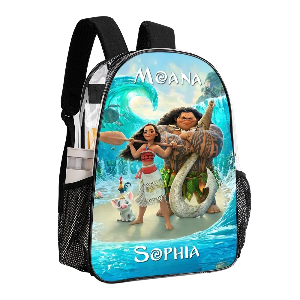 Personalized Moana Transparent Bag 17 inch 2024 New Clear Backpack Cool Kiddo 12