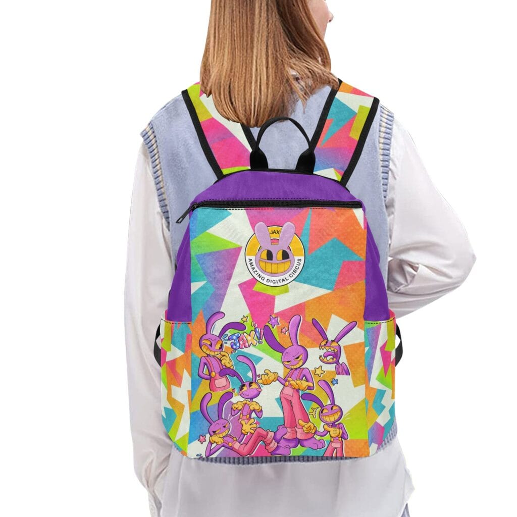 JAX Amazing Digital Circus Animated Series Character Backpack for School, Travel, Sports Book Bag Cool Kiddo JAX Amazing Digital Circus Animated Series Character Backpack for School, Travel, Sports Book Bag