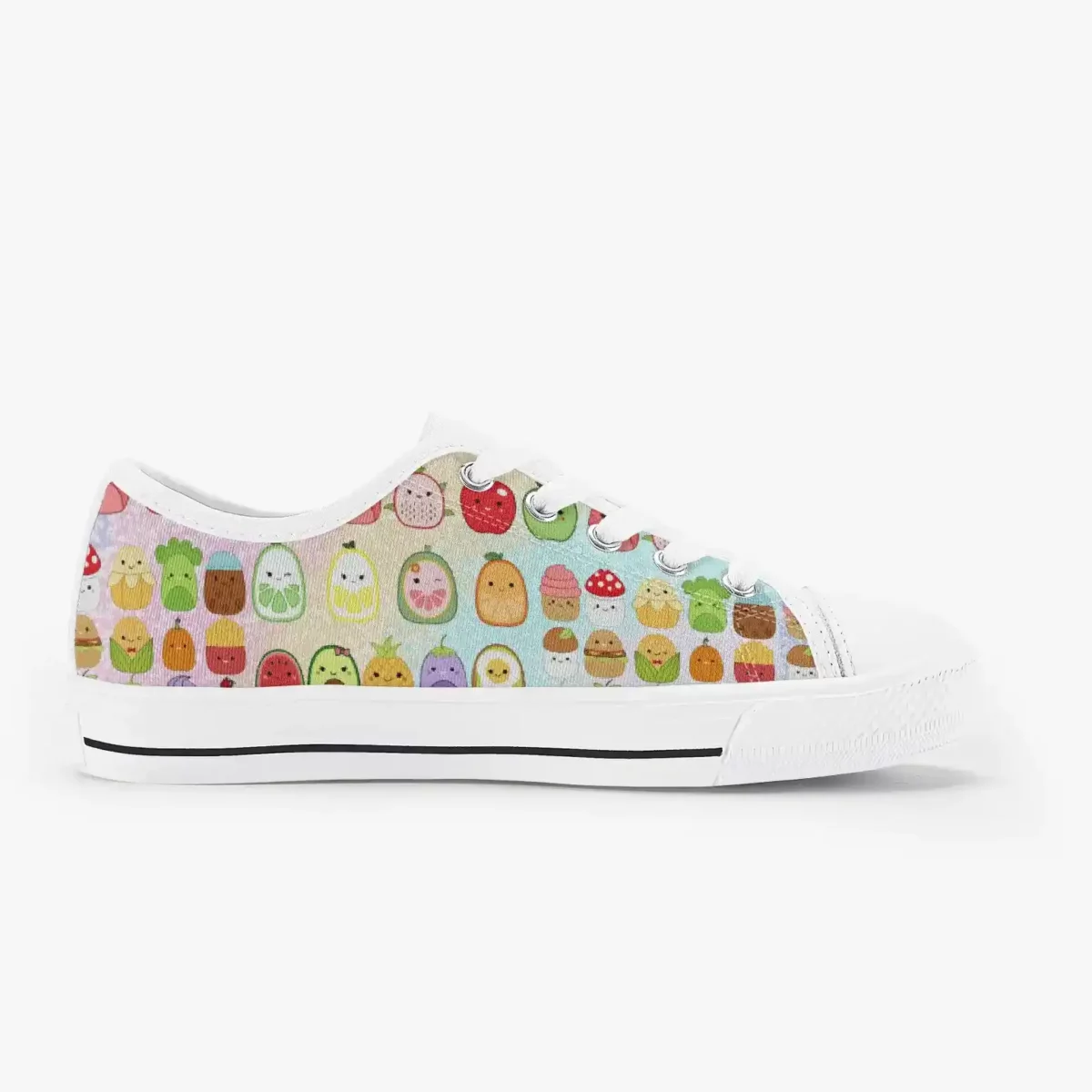 Personalized Squishmallows Food Canvas Low-Top Sneakers for kids. Colorful Casual Shoes Cool Kiddo 14