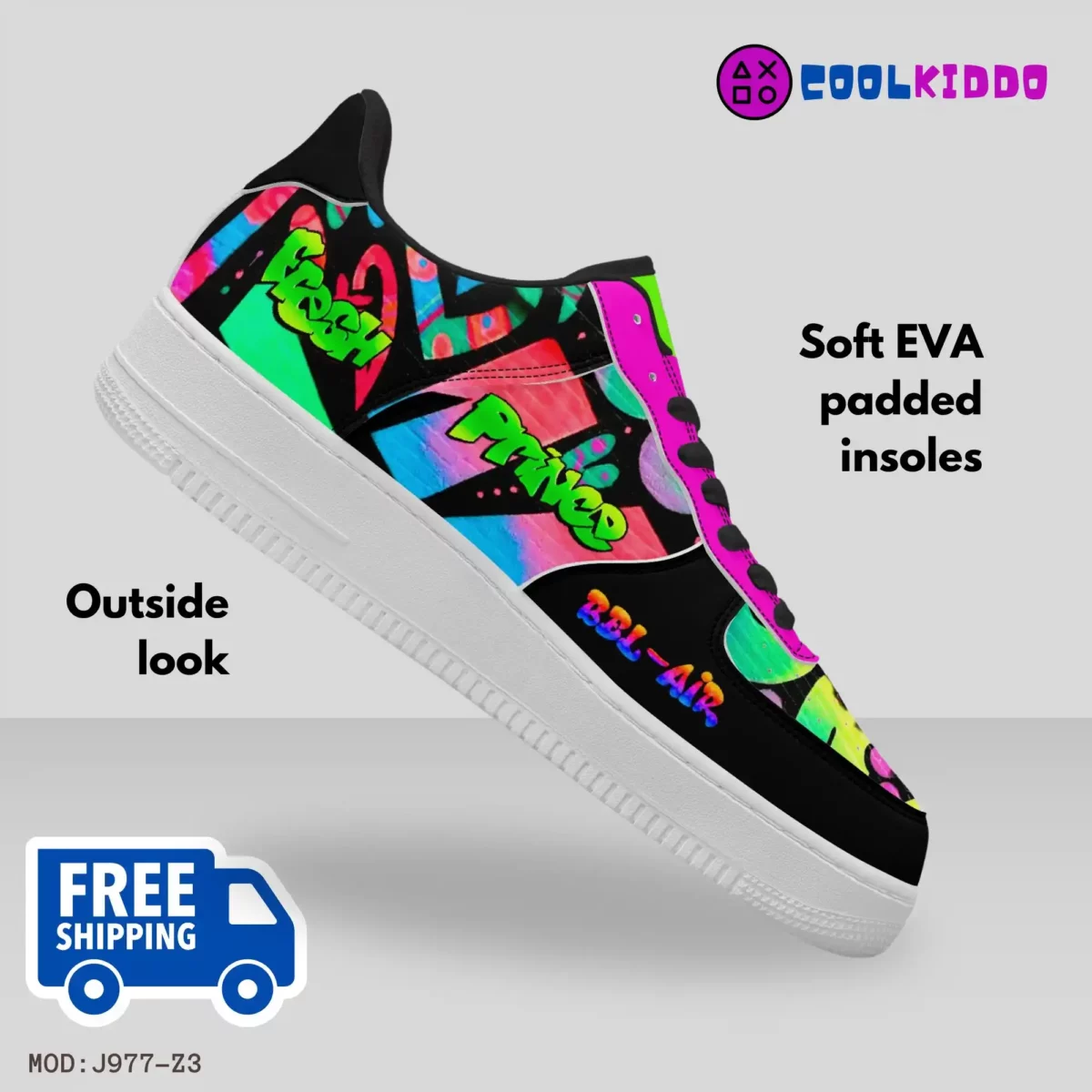 Custom Fresh Prince of Bel-Air AF1 Low-Top Leather Sneakers, Casual Shoes for any season. 90’s TV Show Inspired Cool Kiddo 16