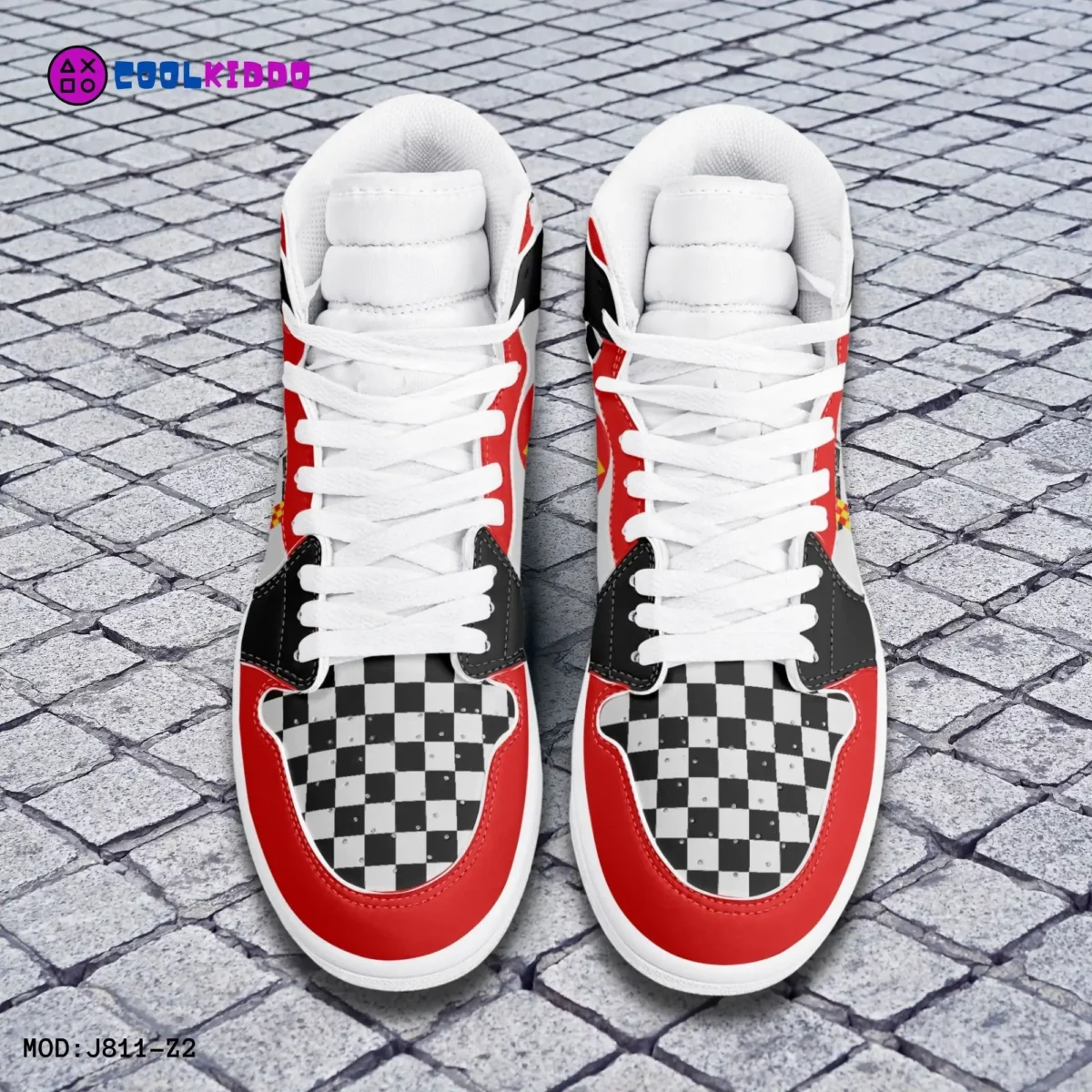 Custom Speed Racer Character High-Top Leather Sneakers Cool Kiddo 18