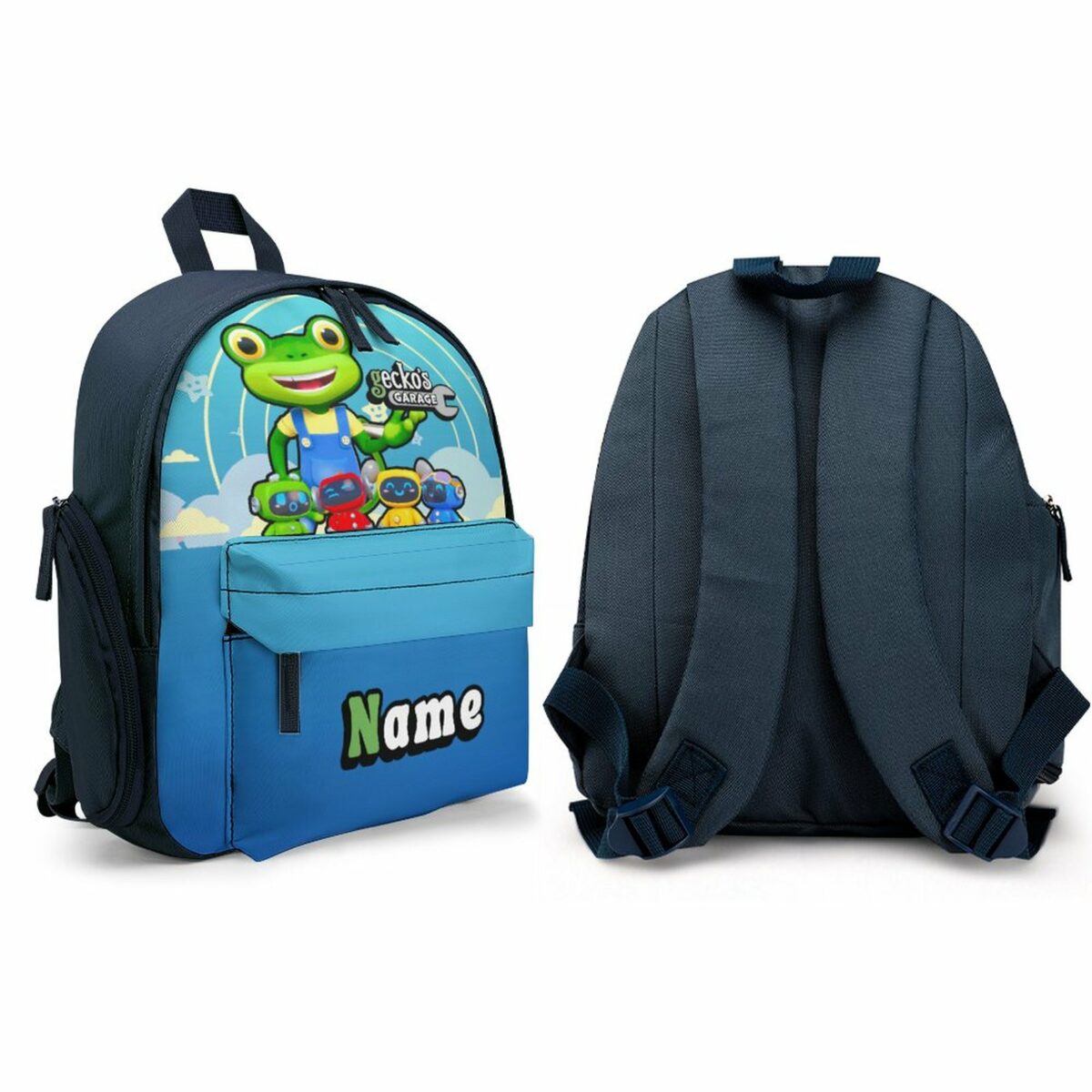 Personalized Gecko’s Garage Characters Blue Children’s School Bag – Toddler’s Backpack Cool Kiddo 16