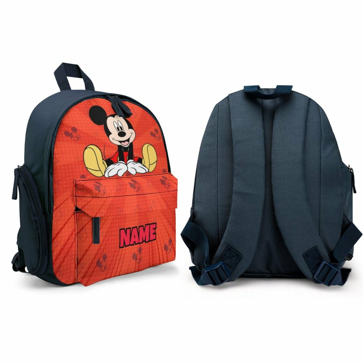 Personalized Mickey Mouse Blue and Orange Children’s School Bag – Toddler’s Backpack Cool Kiddo 16