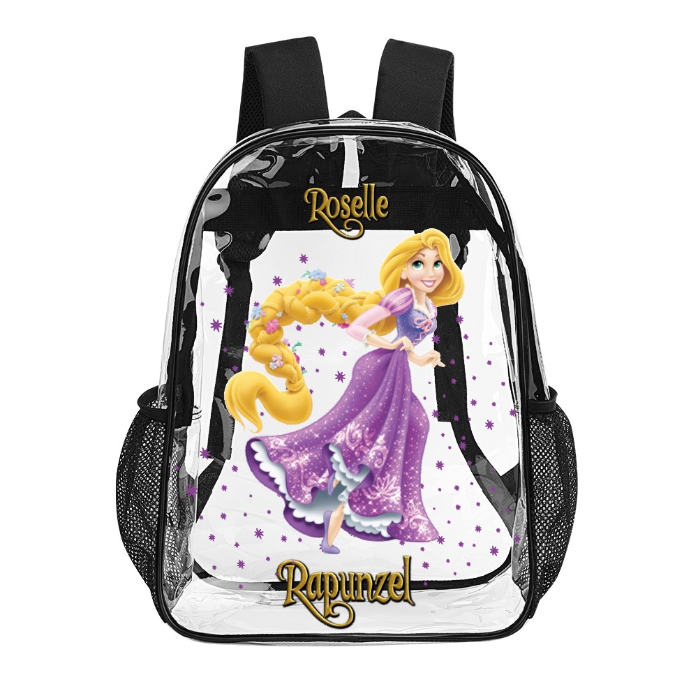Personalized Disney’s Rapunzel – Transparent Bag 17-inch 2024 New Clear Backpack Cool Kiddo 10
