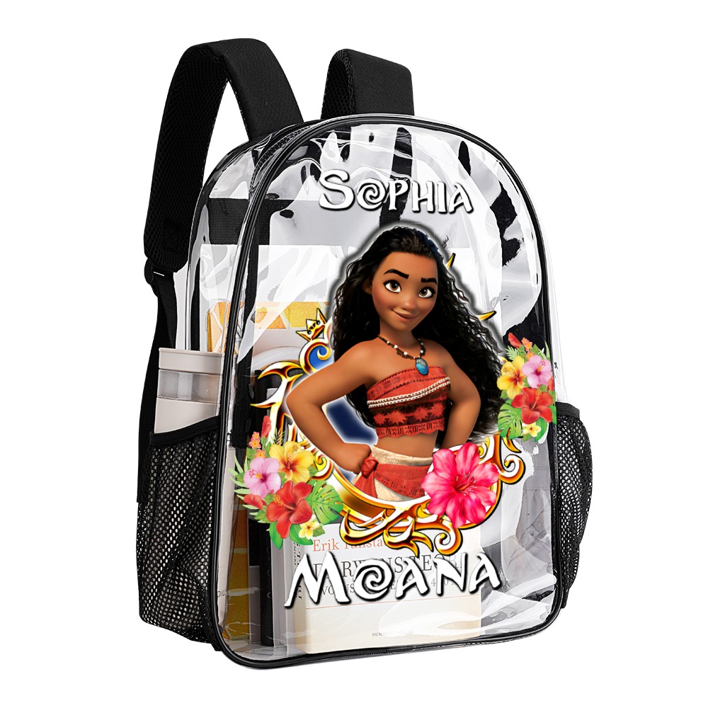 Personalized Disney’s Princess Moana – Transparent Bag 17 inch 2024 New Backpack Cool Kiddo 22