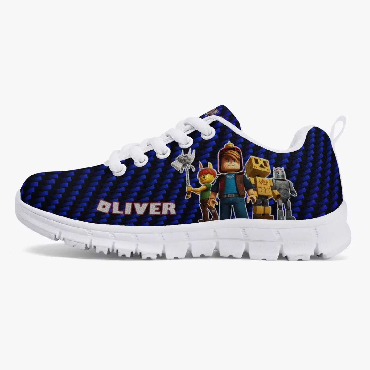 Personalized Roblox Video Game Blue Shoes for Boys Lightweight Mesh Blue Sneakers Cool Kiddo 20