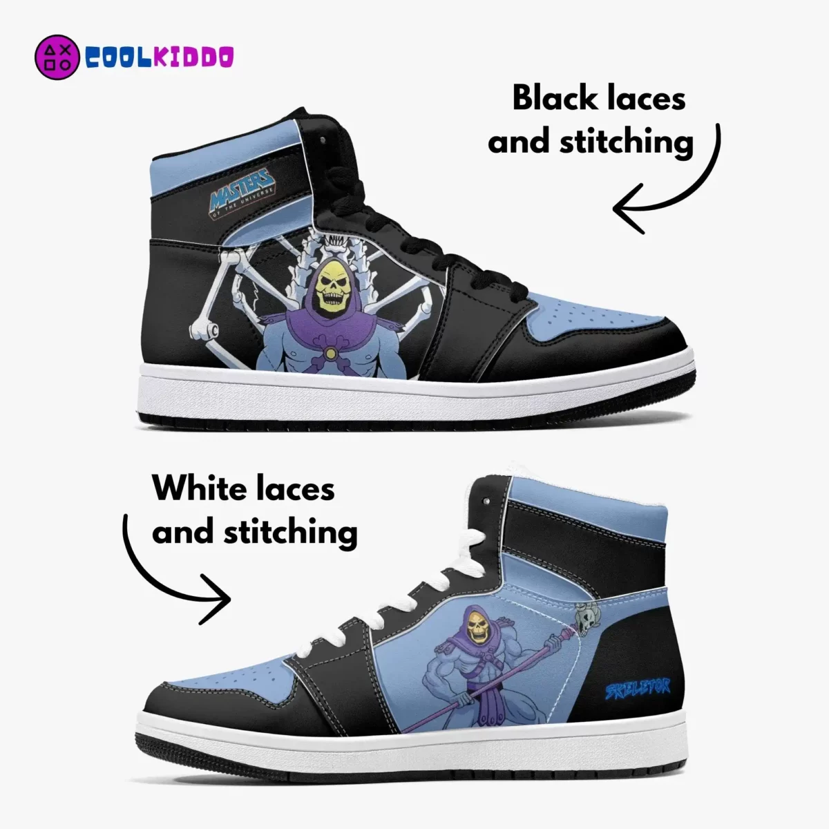 Custom Skeletor Masters of the Universe High-Top Adult/Youth Casual Sneakers Cool Kiddo 12