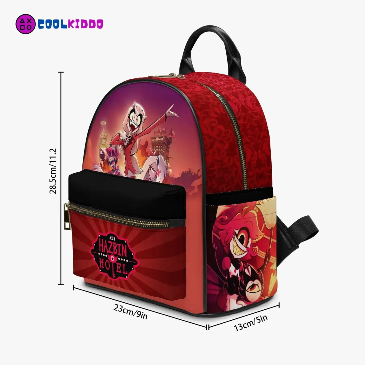 Hazbin Hotel Characters Print Mini Leather Backpack for Girls/Youth