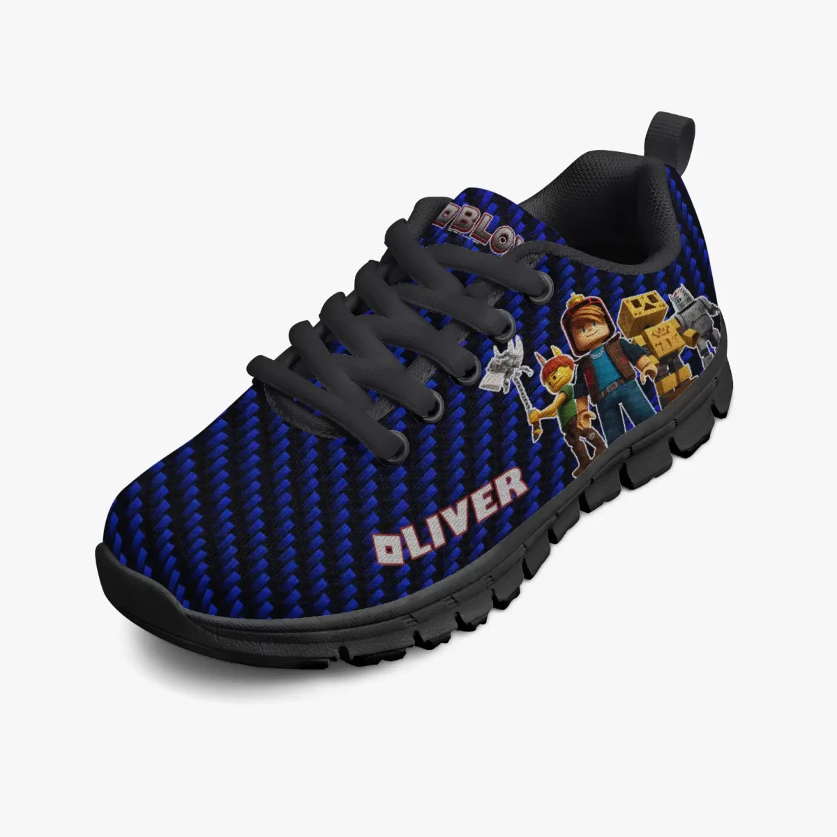 Personalized Roblox Video Game Blue Shoes for Boys Lightweight Mesh Blue Sneakers Cool Kiddo 18