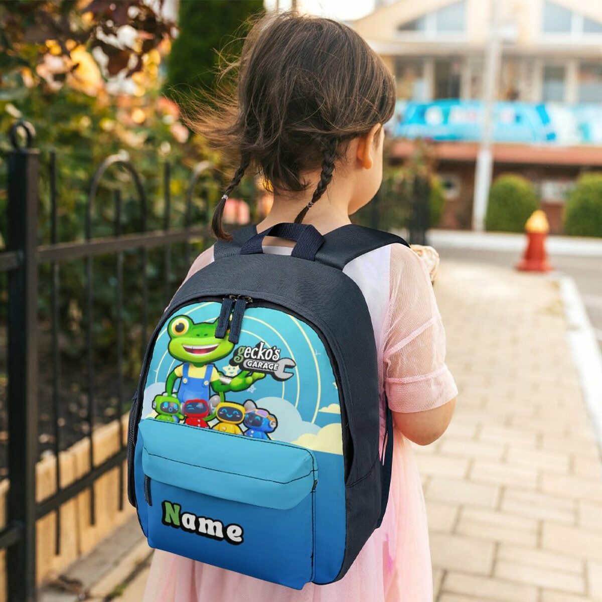Personalized Gecko’s Garage Characters Blue Children’s School Bag – Toddler’s Backpack Cool Kiddo 18