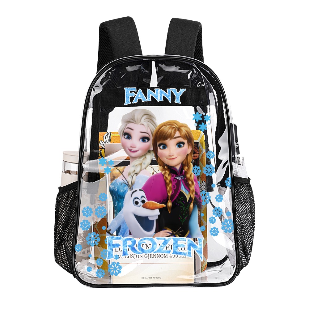 Personalized Disney’s Princesses from Frozen – Transparent Bag 17 inch 2024 New Clear Backpack Cool Kiddo 18