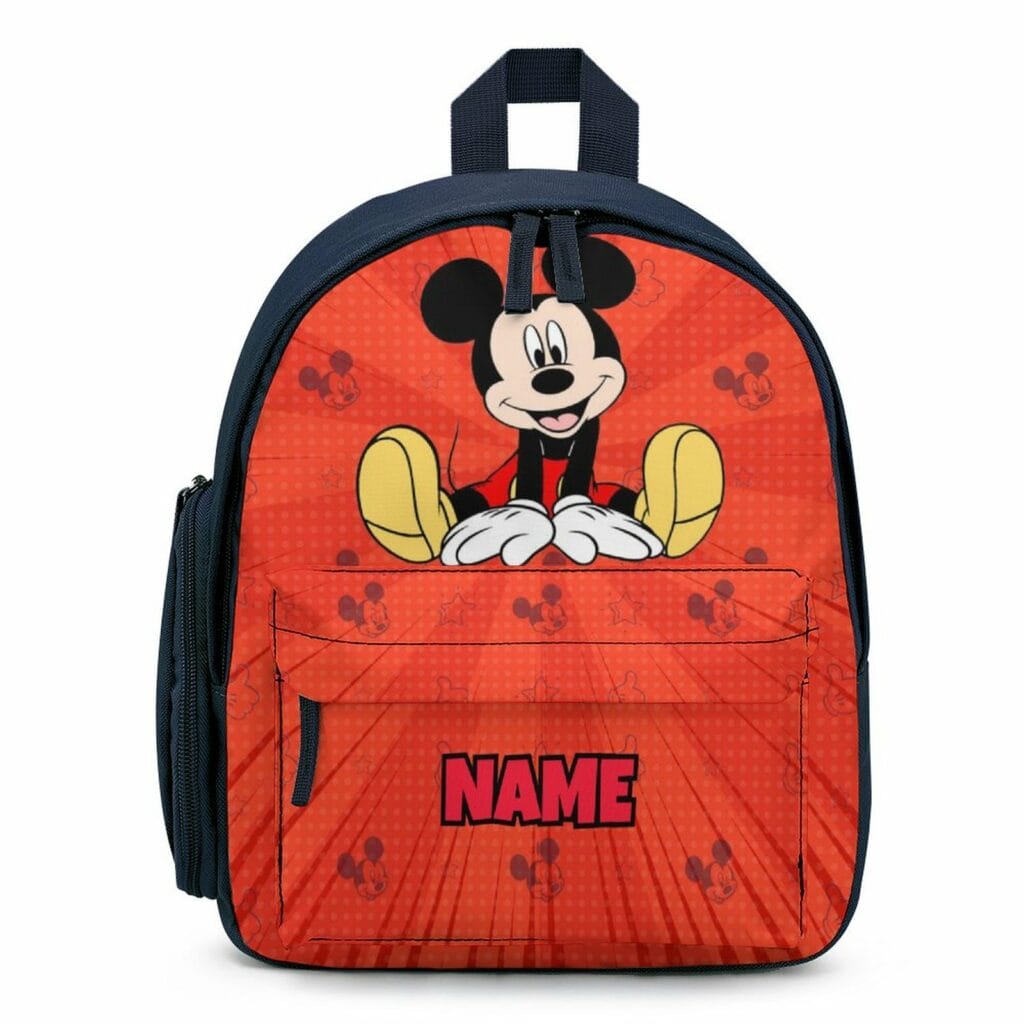 Personalized Mickey Mouse Blue and Orange Children’s School Bag – Toddler’s Backpack Cool Kiddo Personalized Mickey Mouse Blue and Orange Children's School Bag - Toddler's Backpack