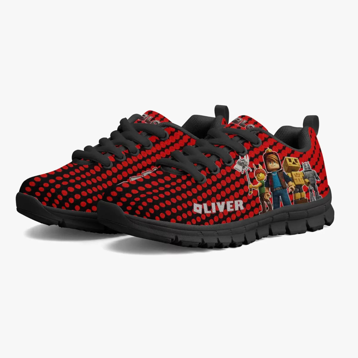 Personalized Roblox Video Game Red Shoes for Boys Lightweight Mesh Blue Sneakers Cool Kiddo 18