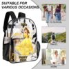 Belle from The Beauty and the Beast – Transparent Bag 17 inch 2024 New Clear Backpack Cool Kiddo 36