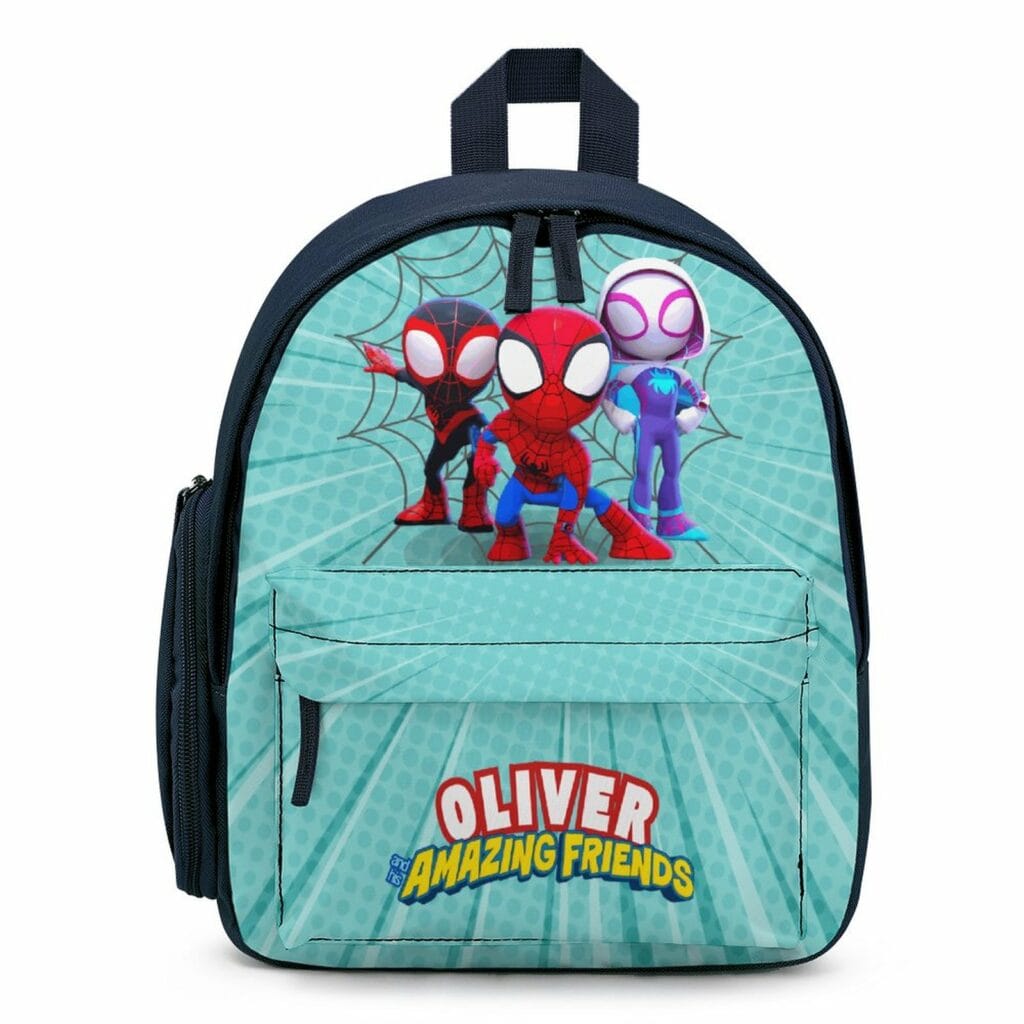 Spidey and his Amazing Friends Children’s Blue School Bag – Personalized Toddler’s Backpack Cool Kiddo Spidey and his Amazing Friends Children's Blue School Bag - Personalized Toddler's Backpack