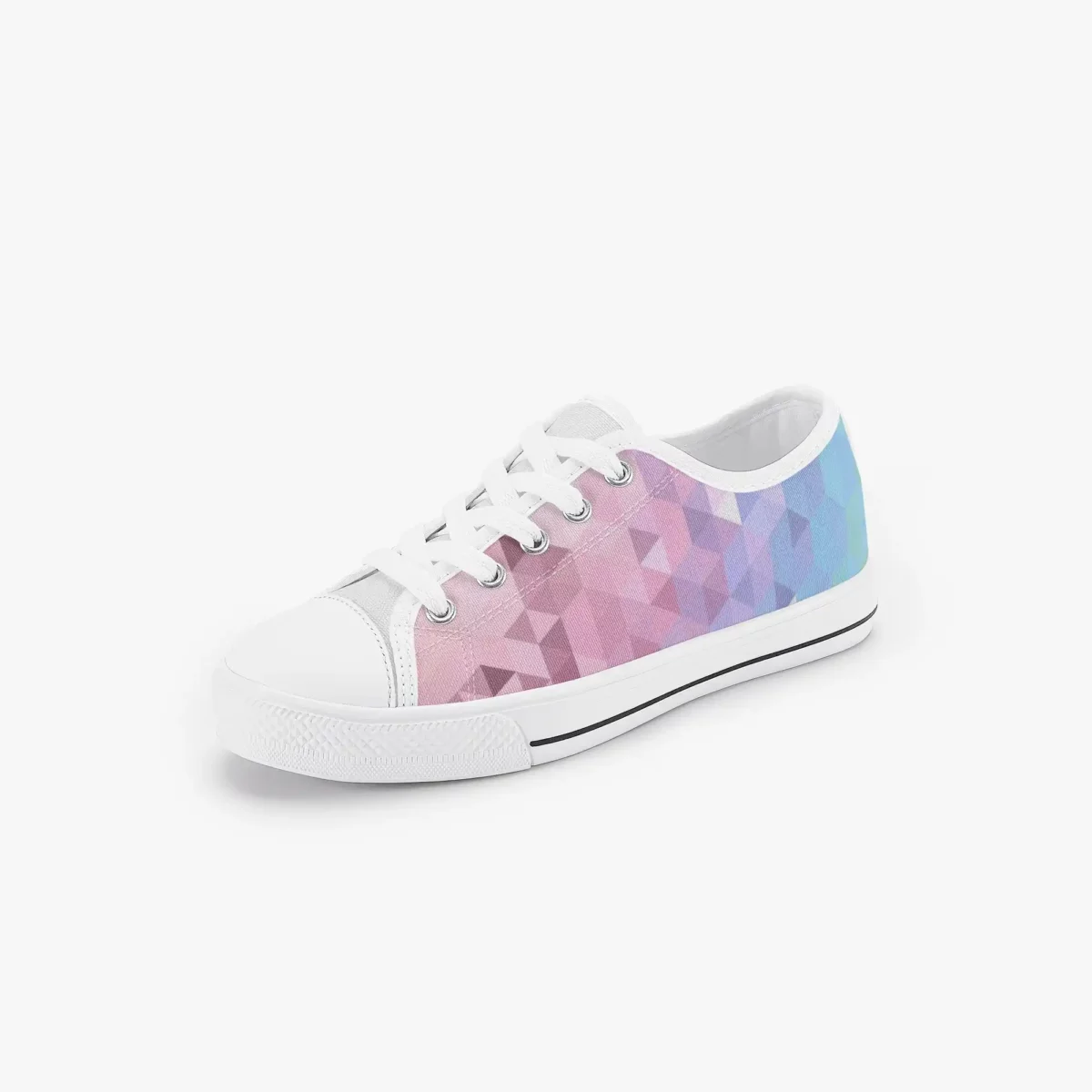 Roblox Girls Personalized Low-Top Sneakers for Children – Pink and Purple geometric background Cool Kiddo 22