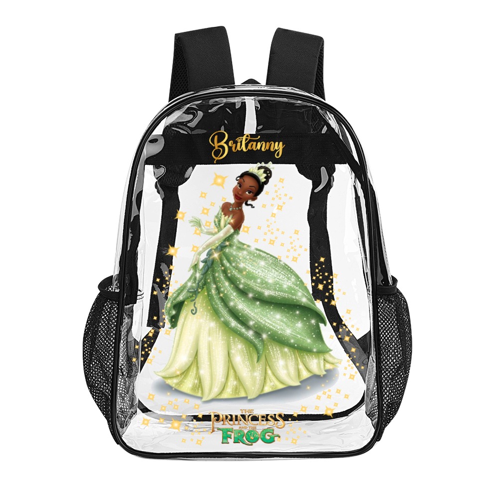 Personalized Disney’s PrincessTiana from Frog – Transparent Bag 17 inch 2024 New Backpack Cool Kiddo 10