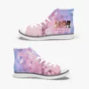 Roblox Girls Personalized High-Top Sneakers for Children – Pink and Purple geometric background Cool Kiddo 34