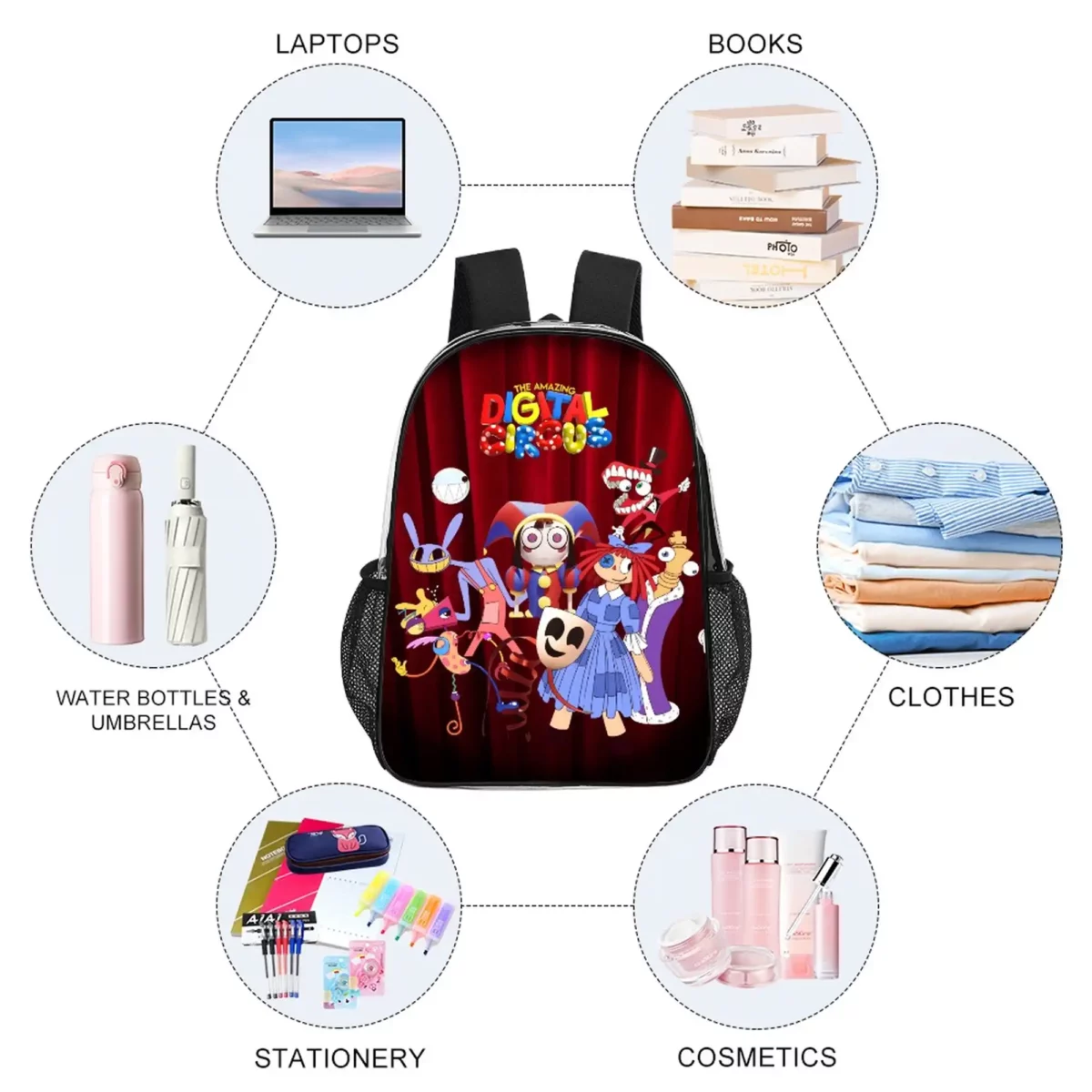 The Amazing Digital Circus Transparent Backpack – 17 Inches Book Bag Cool Kiddo 18