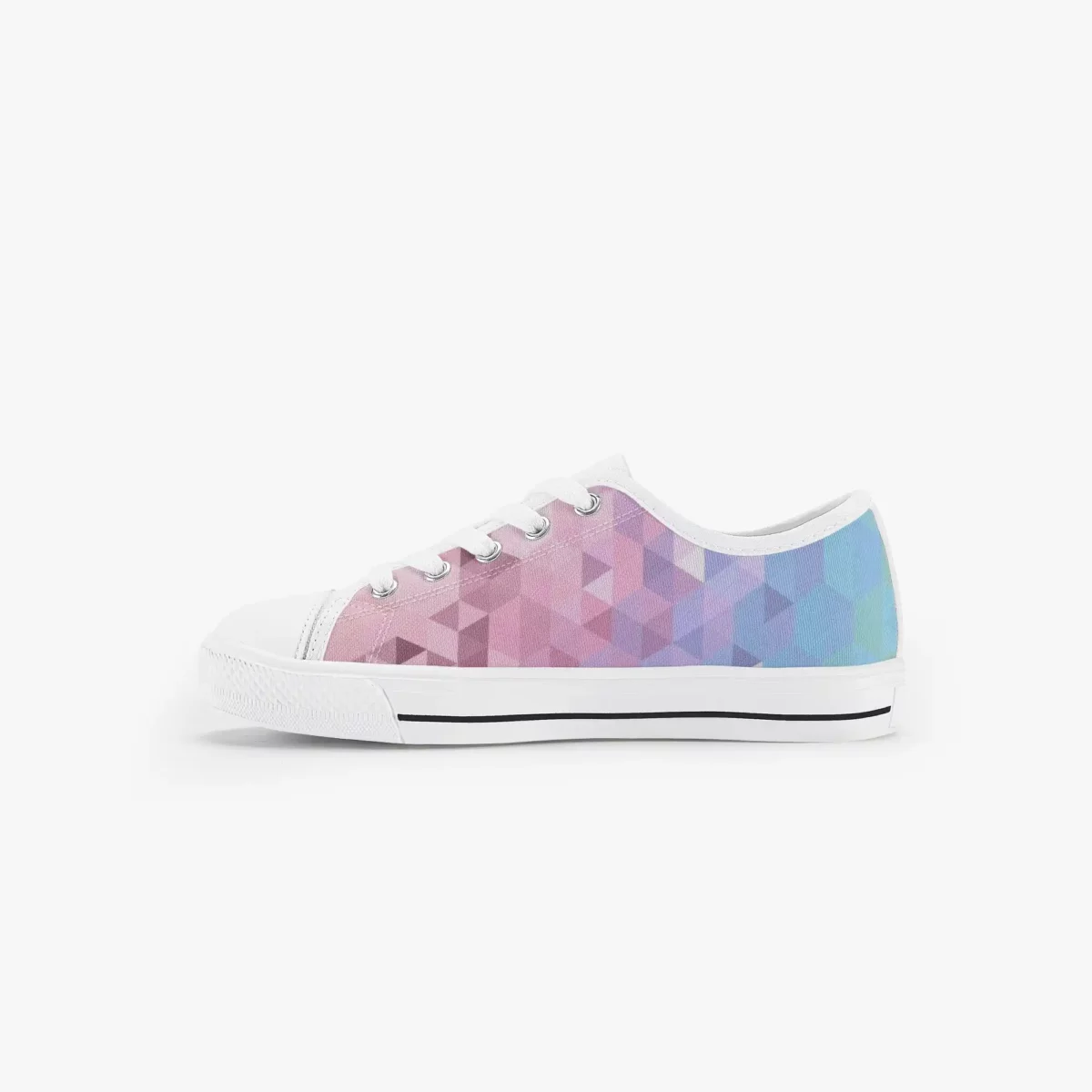 Roblox Girls Personalized Low-Top Sneakers for Children – Pink and Purple geometric background Cool Kiddo 24